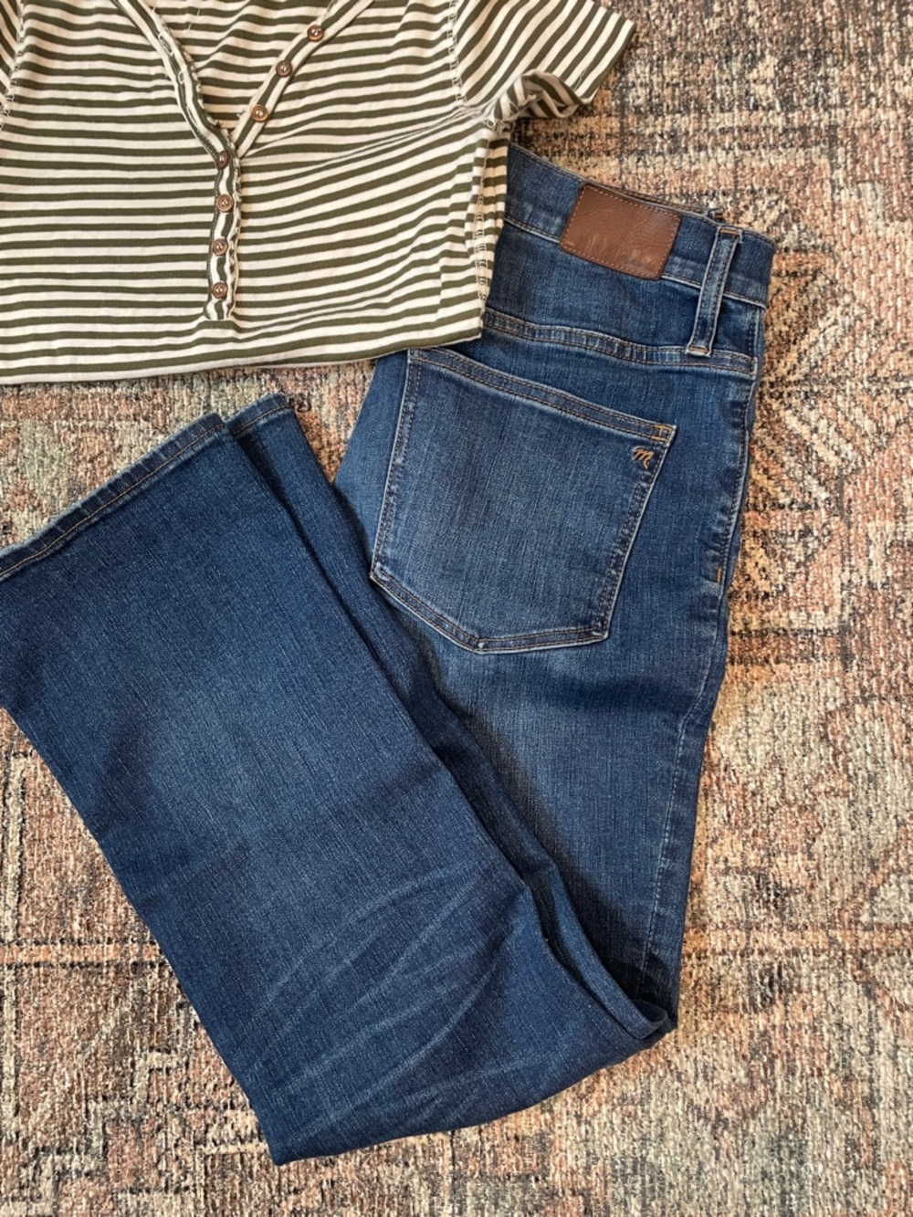 Madewell Cali Demi Boot Jeans Size 28 Cropped Blue Denim Mid Rise